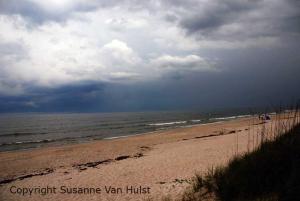 Stormy clouds over the beach